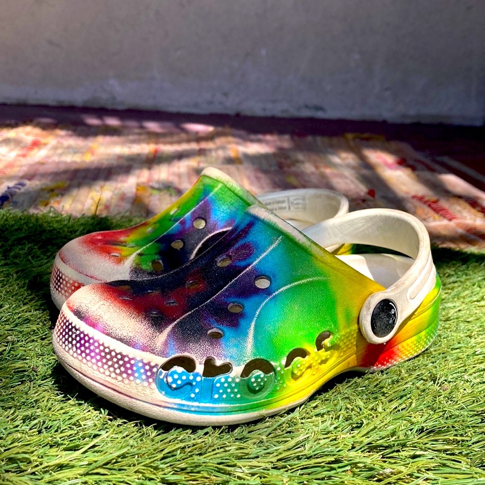 Tie dye crocs